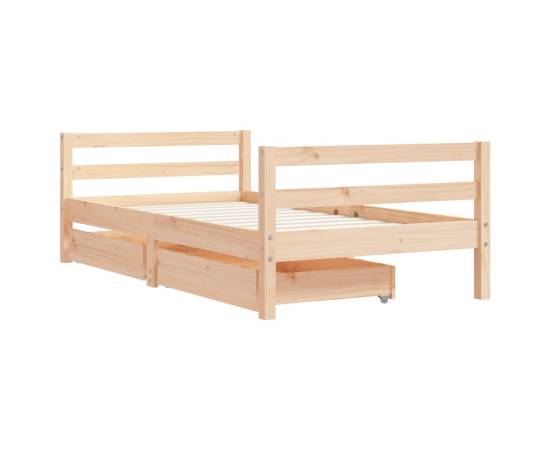 Cadru de pat copii cu sertare, 80x160 cm, lemn masiv pin, 3 image