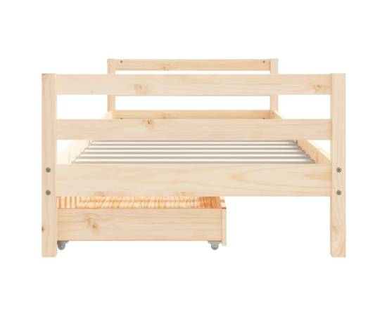 Cadru de pat cu sertare de copii, 90x200 cm, lemn masiv pin, 5 image