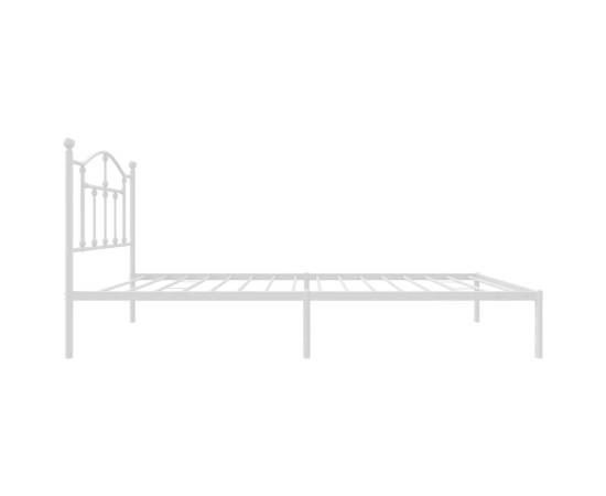 Cadru de pat metalic cu tăblie, alb, 80x200 cm, 6 image