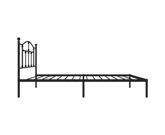 Cadru de pat metalic cu tăblie, negru, 80x200 cm, 6 image