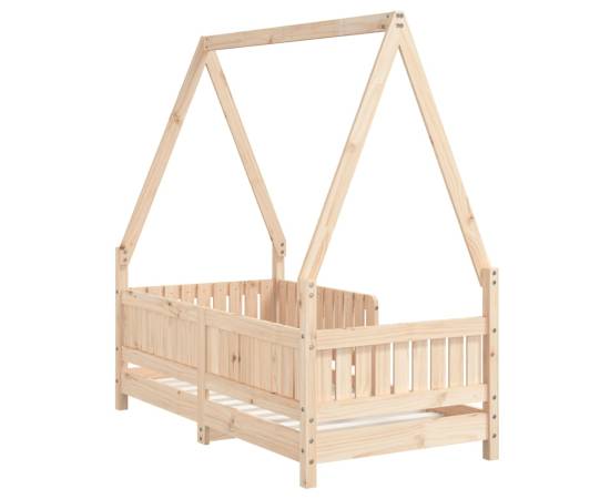 Cadru de pat pentru copii, 70x140 cm, lemn masiv de pin, 6 image