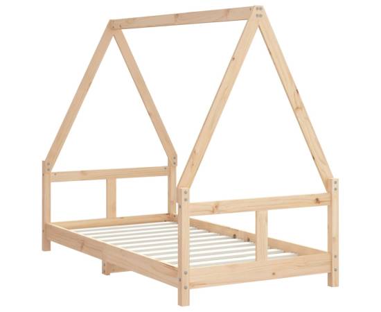 Cadru de pat pentru copii, 80x160 cm, lemn masiv de pin, 3 image
