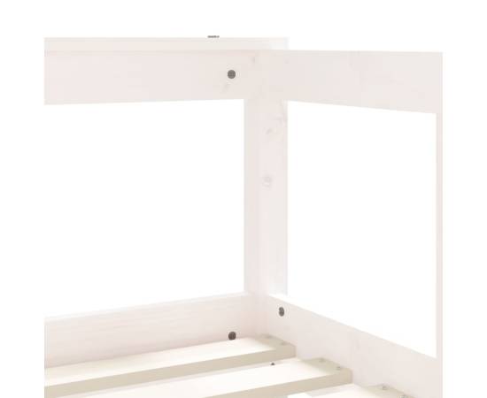 Cadru de pat pentru copii, alb, 70x140 cm, lemn masiv de pin, 8 image