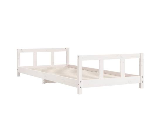 Cadru de pat pentru copii, alb, 90x190 cm, lemn masiv de pin, 6 image