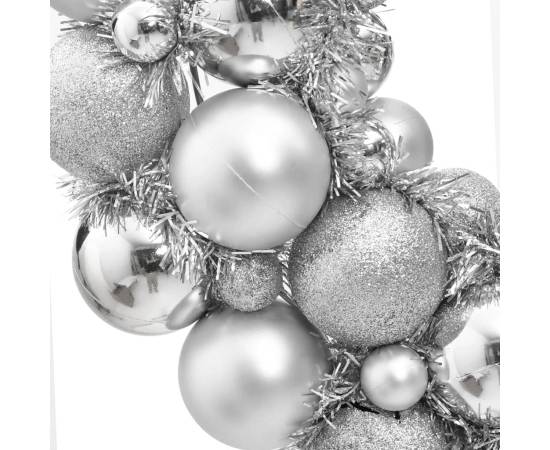 Coroană de crăciun, argintiu, 45 cm, polistiren, 3 image