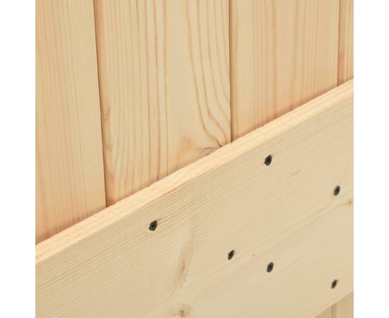 Ușă glisantă cu set de feronerie 95x210 cm, lemn masiv de pin, 6 image