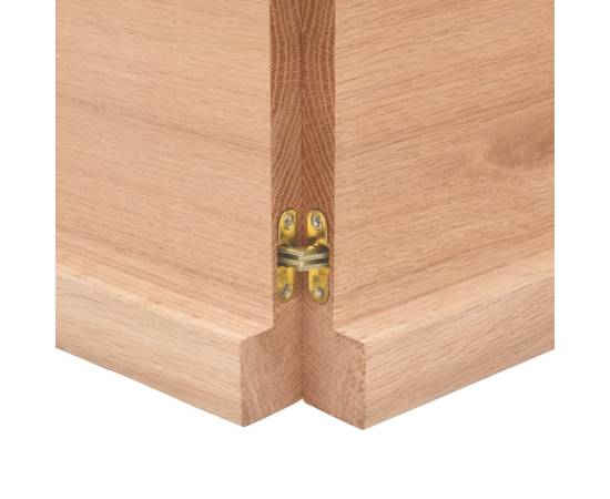 Blat masă, maro, 180x60x4 cm, lemn stejar tratat contur natural, 3 image