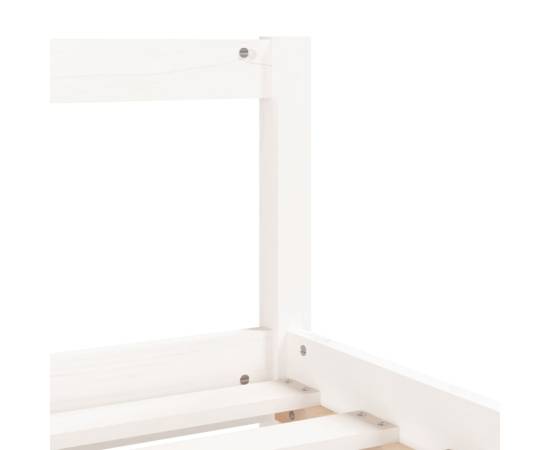 Cadru de pat copii cu sertare, alb, 80x160 cm, lemn masiv pin, 8 image