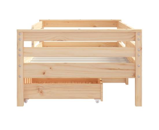 Cadru de pat cu sertare de copii, 70x140 cm, lemn masiv de pin, 5 image