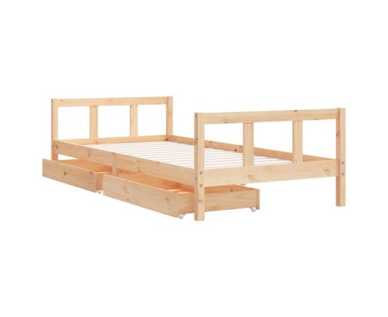 Cadru de pat cu sertare de copii, 90x200 cm, lemn masiv pin, 4 image