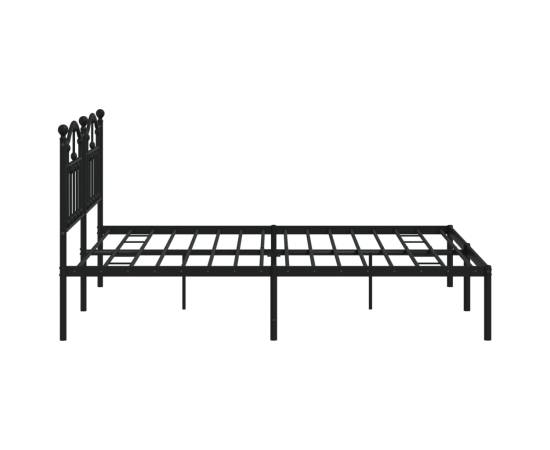 Cadru de pat metalic cu tăblie, negru, 160x200 cm, 6 image