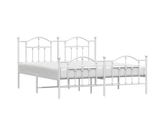 Cadru de pat metalic cu tăblie de cap/picioare, alb, 183x213 cm, 3 image