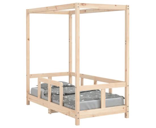 Cadru de pat pentru copii, 70x140 cm, lemn masiv de pin, 2 image