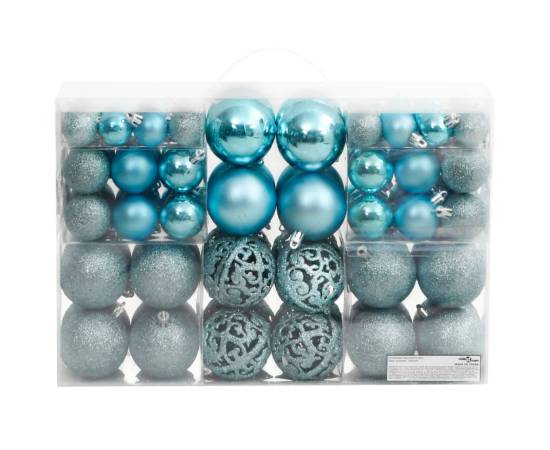 Globuri de crăciun, 100 buc., turcoaz, 3 / 4 / 6 cm, 3 image