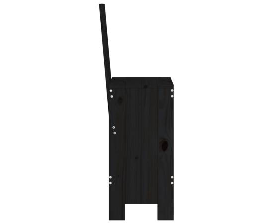 Scaune de bar, 2 buc., negru, 40x42x120 cm, lemn masiv de pin, 5 image