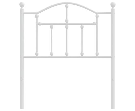 Tăblie de pat metalică, alb, 80 cm, 3 image