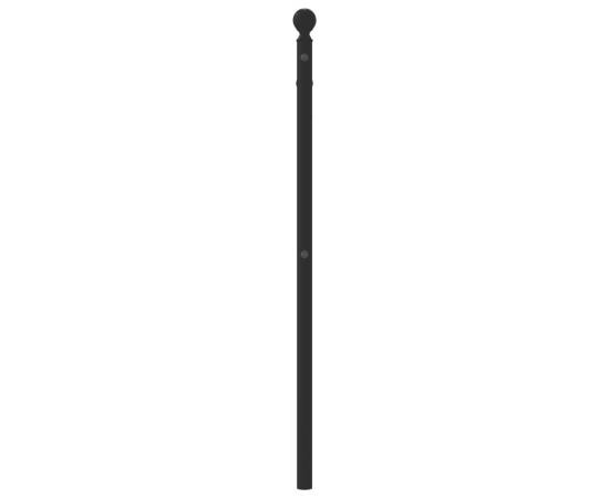 Tăblie de pat metalică, negru, 107 cm, 4 image