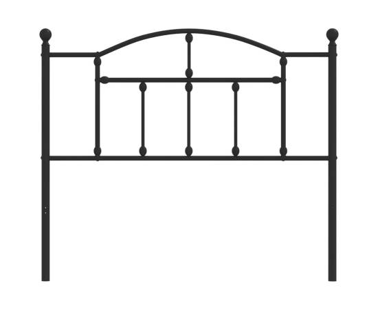 Tăblie de pat metalică, negru, 107 cm, 3 image