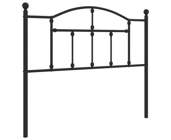 Tăblie de pat metalică, negru, 107 cm, 2 image