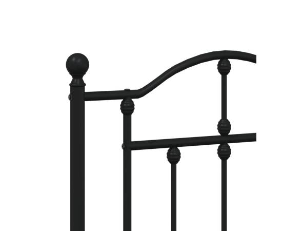 Tăblie de pat metalică, negru, 193 cm, 5 image