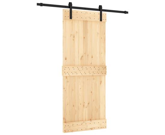 Ușă glisantă cu set de feronerie 85x210 cm, lemn masiv de pin, 2 image