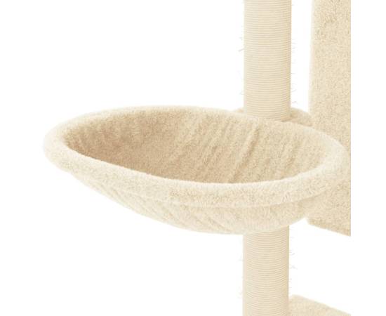 Ansamblu de pisici cu stâlpi din funie de sisal, crem, 130,5 cm, 7 image