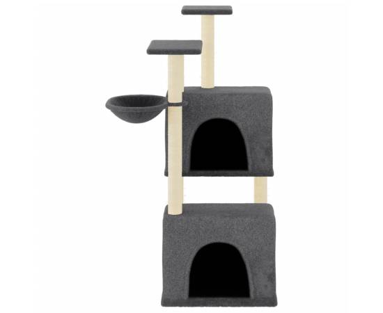 Ansamblu pisici cu stâlpi din funie sisal, gri închis, 122 cm, 3 image