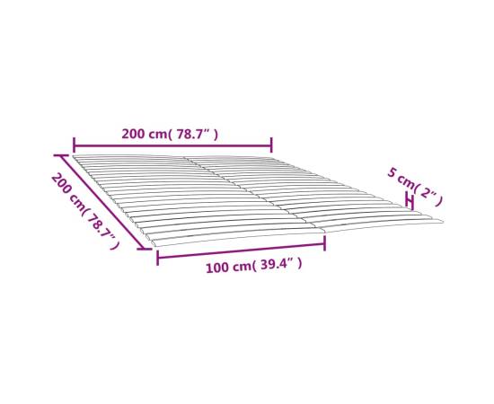 Baze de pat cu șipci cu 48 șipci, 2 buc., 100x200 cm, 6 image