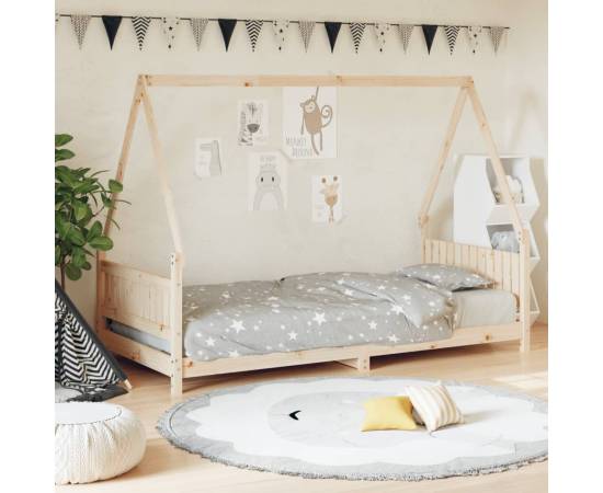 Cadru de pat pentru copii, 90x190 cm, lemn masiv de pin