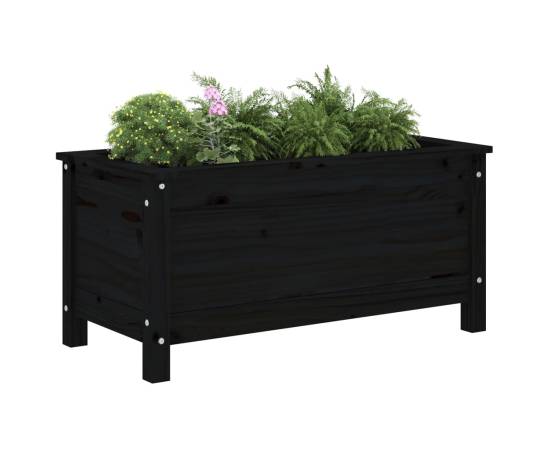 Jardinieră de grădină, negru, 82,5x40x39 cm, lemn masiv de pin