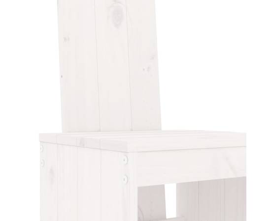 Scaune de bar, 2 buc., alb, 40x42x120 cm, lemn masiv de pin, 7 image