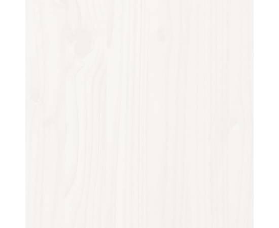 Strat înălțat de grădină, alb, 119,5x40x39 cm, lemn masiv pin, 8 image