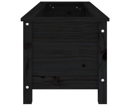 Strat înălțat de grădină, negru, 119,5x40x39 cm, lemn masiv pin, 5 image