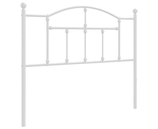 Tăblie de pat metalică, alb, 107 cm, 2 image
