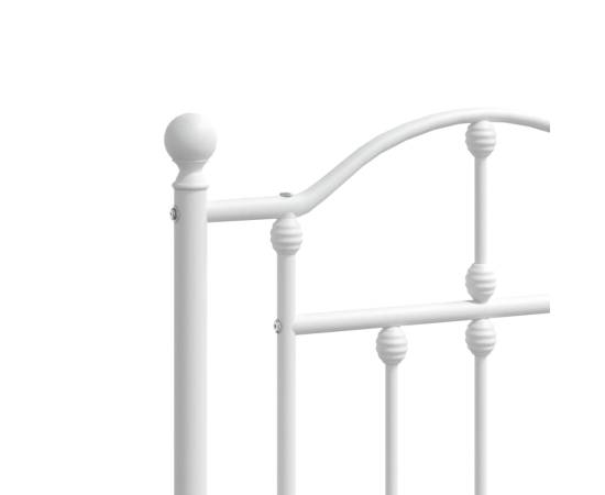 Tăblie de pat metalică, alb, 150 cm, 5 image