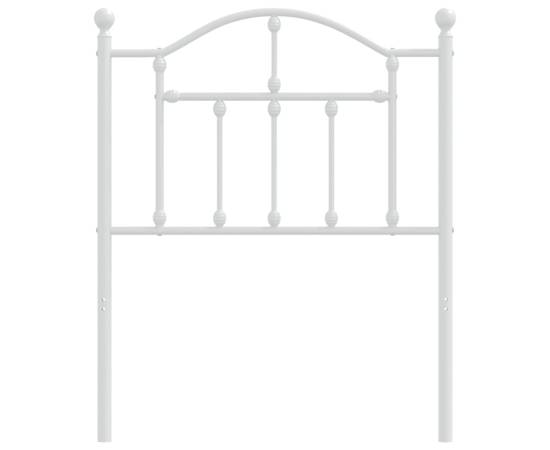 Tăblie de pat metalică, alb, 75 cm, 3 image