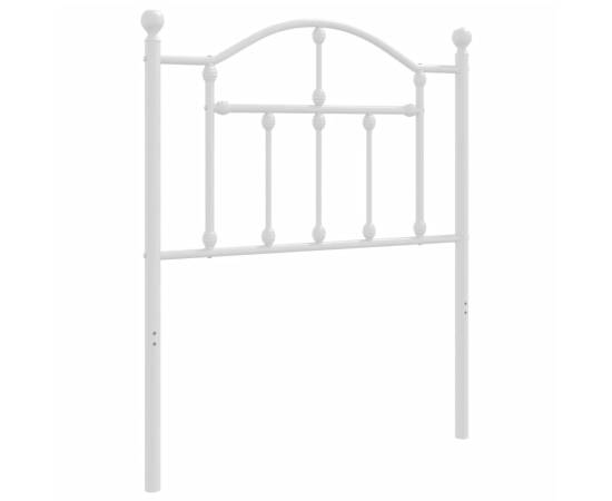 Tăblie de pat metalică, alb, 75 cm, 2 image