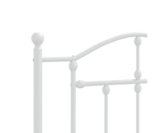 Tăblie de pat metalică, alb, 90 cm, 5 image
