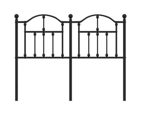 Tăblie de pat metalică, negru, 120 cm, 3 image