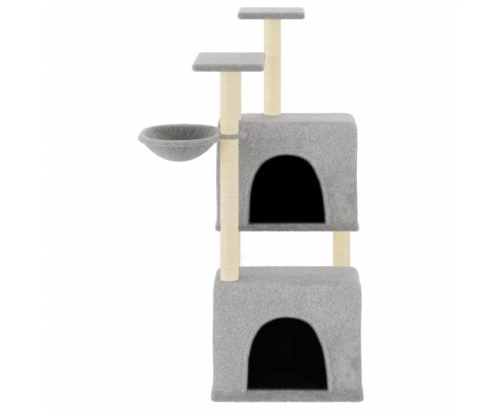 Ansamblu de pisici, stâlpi din funie sisal, gri deschis, 122 cm, 3 image