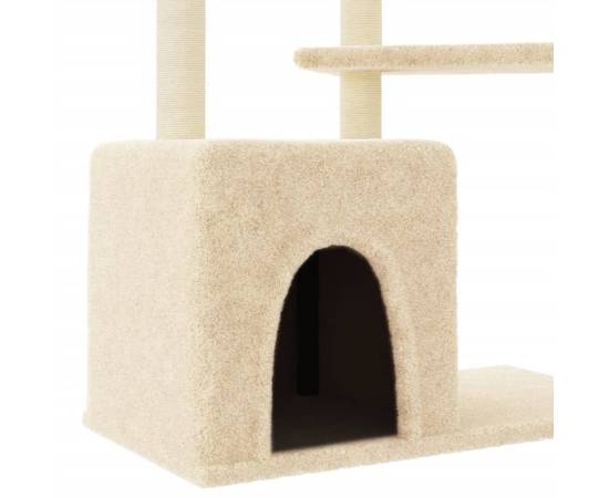 Ansamblu de pisici cu stâlpi din funie de sisal, crem, 107,5 cm, 6 image