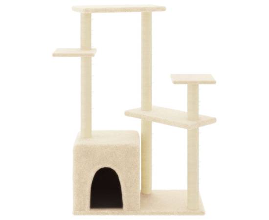 Ansamblu de pisici cu stâlpi din funie de sisal, crem, 107,5 cm, 3 image