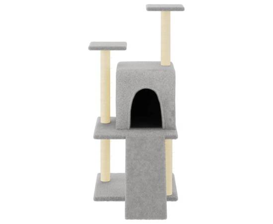 Ansamblu pisici, stâlpi din funie sisal, gri deschis, 110 cm, 3 image