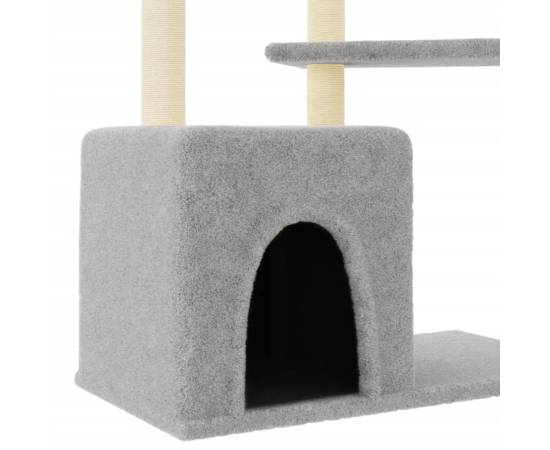 Ansamblu pisici cu stâlpi din funie sisal, gri deschis, 107,5cm, 6 image