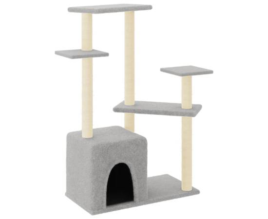 Ansamblu pisici cu stâlpi din funie sisal, gri deschis, 107,5cm, 2 image
