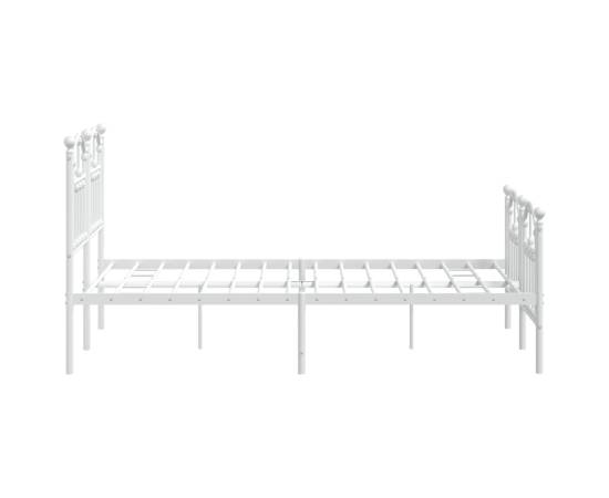 Cadru de pat metalic cu tăblie, alb, 120x190 cm, 6 image