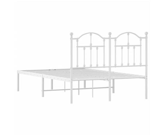 Cadru de pat metalic cu tăblie, alb, 120x200 cm, 7 image