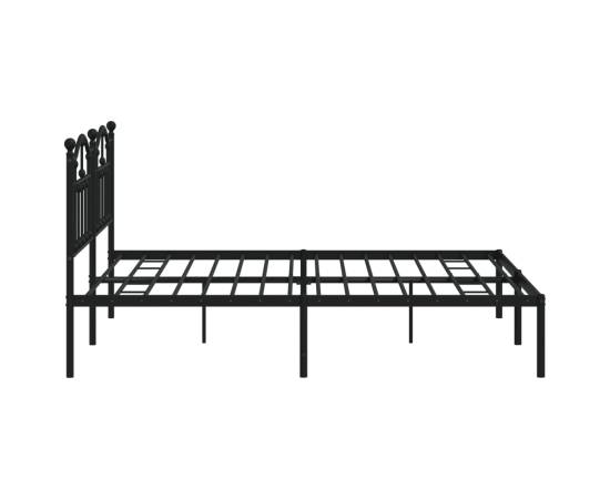 Cadru de pat metalic cu tăblie, negru, 183x213 cm, 6 image