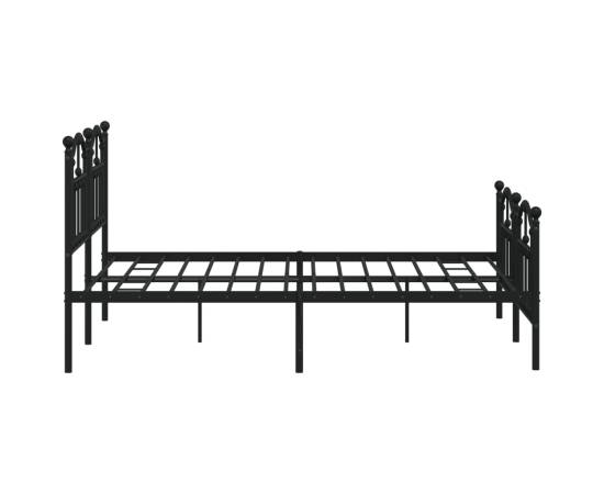 Cadru pat metalic cu tăblie de cap/picioare, negru, 140x200 cm, 6 image