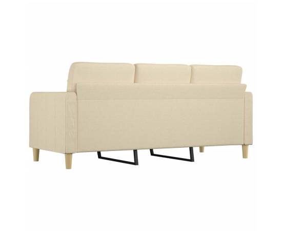Canapea cu 3 locuri, crem, 180 cm, material textil, 5 image